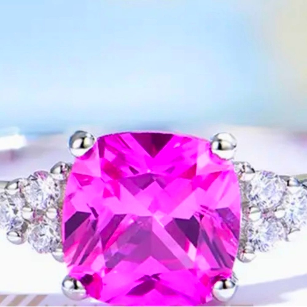 Sterling Silver Pink Sapphire Ring